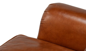 Sarreid Papa's Chair - Vintage Havana Leather With Elegant Nailhead Trim For A Timeless Home Accent Brown  29761