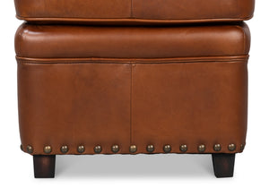 Sarreid Papa's Ottoman - Exquisite Vintage Havana Leather With Durable Wood Frame For Timeless Elegance Brown  29763