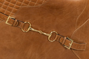 Sarreid Hera Arm Chair - Elegant Design With Top Grain Cuba Brown Leather And Durable Fabricated Frame Brown  29765