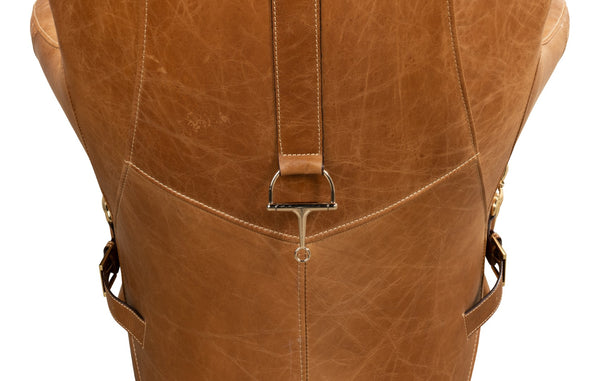 Sarreid Hera Arm Chair - Elegant Design With Top Grain Cuba Brown Leather And Durable Fabricated Frame Brown  29765