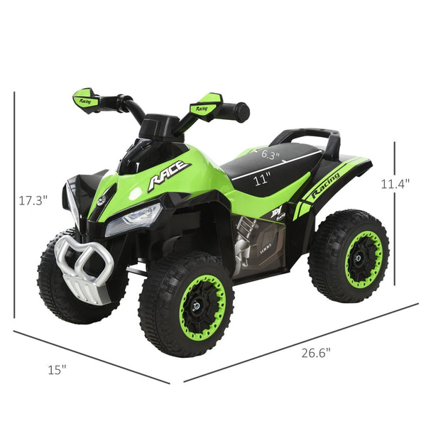 English Elm Aosom Toddler Foot Powered Ride on Atv Toy with Led Lights and Music Buttons W2225P249783