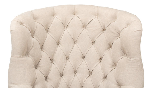 Sarreid Welsh Chair - Luxurious Cuba Brown Leather With Elegant Wood, Linen, And Burlap Accents For Style Brown  29780