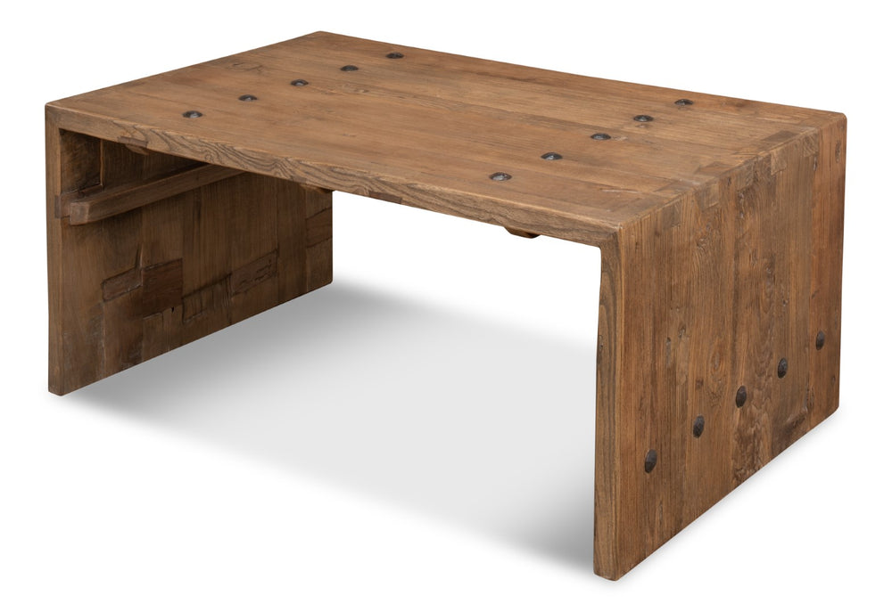 Sarreid Antique Door Table - Reclaimed Elm With Weathered Finish For Vintage Charm In Any Room Decor Beige  29790