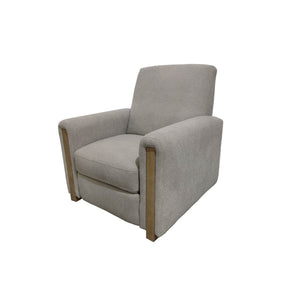 JLA Home Chapel Hill - Recliner with Tall Back and Oak Legs, Durable Grey Upholstery, Smooth Recline and High-Density Foam Support Med Grey CH103-0044