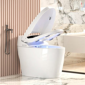 English Elm Smart Bidet Toilet with Auto Open Seat Heated Wash Warm Air Dry and Remote W3133P384770