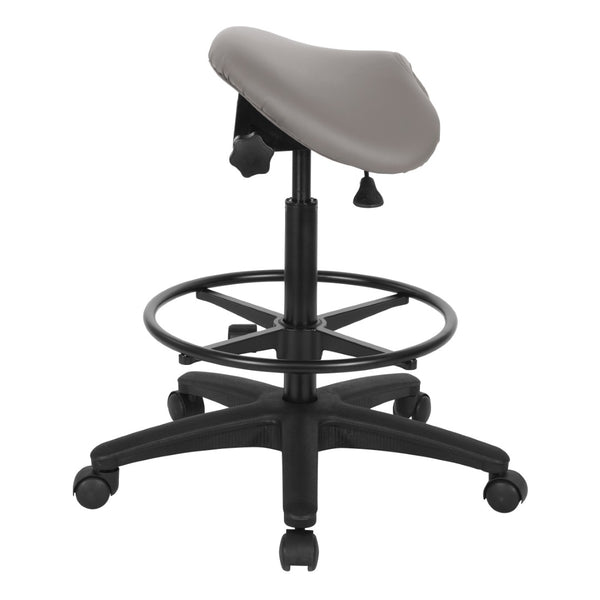 OSP Home Furnishings Backless Saddle Stool Ergonomic Pneumatic Height Adjustable Office Studio Task Seating Dillon Stratus ST205-R103