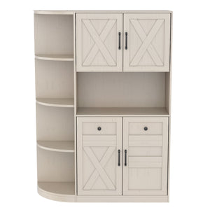 English Elm Multifunctional Hall Cabinet & Tree: Versatile 2-In-1 Storage Solution With Hooks For Entryway Style W1580S00185