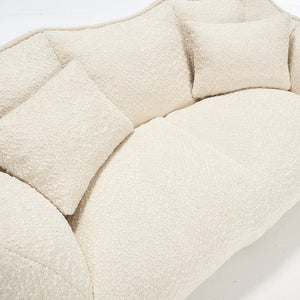 English Elm Soft Plush Foam Beanbag Chair for Two People, Square Recliner Sofa With Superfiber Comfort Embrace Beige W1996P252271