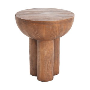 English Elm Christopher Knight Home® - Iris Weatherproof Wood-Grain Round MGO Side Table, Brown — Fireproof, Recyclable, Mid-Century Accent N775P300880B