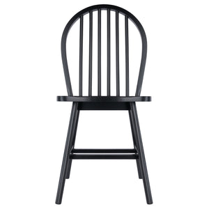 Winsome Wood Windsor 2-piece Black Chair Set - Classic 17th Century Design With Modern Comfort For Dining Spaces Black Solid Wood 29837-winsome-wood