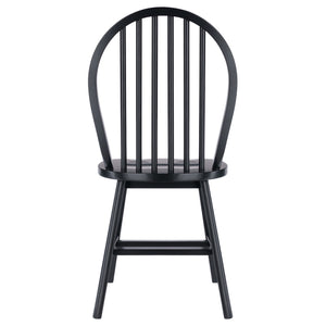 Winsome Wood Windsor 2-piece Black Chair Set - Classic 17th Century Design With Modern Comfort For Dining Spaces Black Solid Wood 29837-winsome-wood
