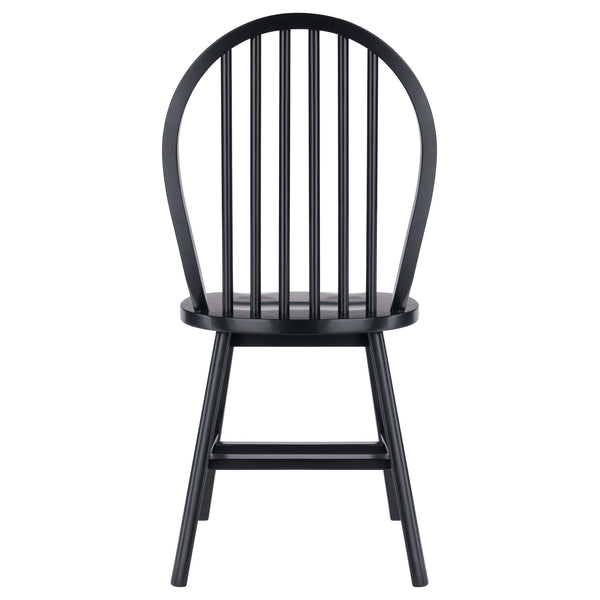 Winsome Wood Windsor 2-piece Black Chair Set - Classic 17th Century Design With Modern Comfort For Dining Spaces Black Solid Wood 29837-winsome-wood