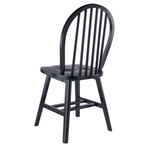Winsome Wood Windsor 2-piece Black Chair Set - Classic 17th Century Design With Modern Comfort For Dining Spaces Black Solid Wood 29837-winsome-wood