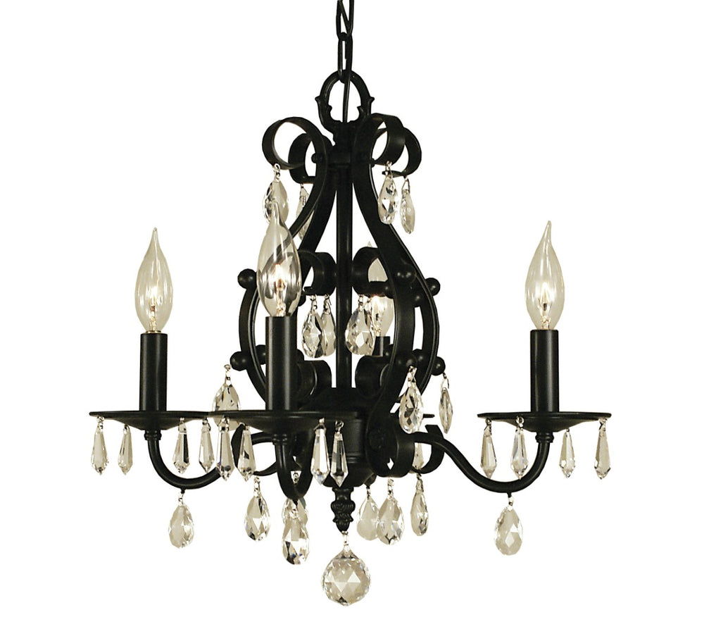 Framburg 4-light Elegant Mini Chandelier With Crystal Accents For Casual Or Formal Home Decor Settings Mahogany Bronze Metal 9904 Mb