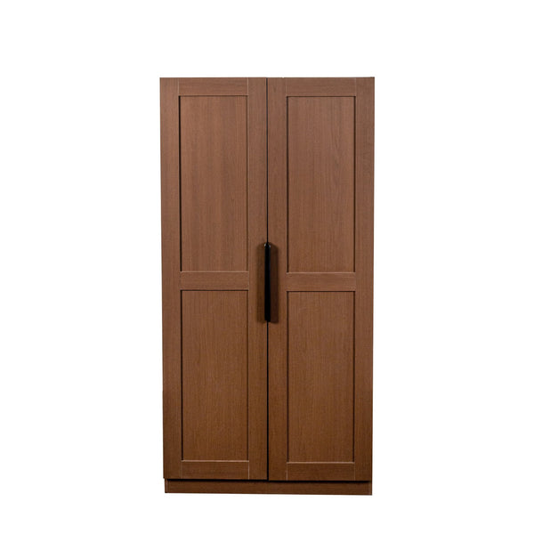 English Elm 62.99In Kitchen Pantry Cabinet - Stylish Walnut Storage Sideboard With Doors & Adjustable Shelves W331S00188