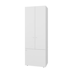 English Elm FM Tolleson 3-Door Tall Wardrobe Cabinet with Full-Length Rod, 4 Shelves, Scratch-Resistant Finish White 70.87 L x 23.62 W x 5.51 H B128P361083