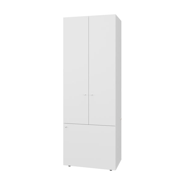 English Elm FM Tolleson 3-Door Tall Wardrobe Cabinet with Full-Length Rod, 4 Shelves, Scratch-Resistant Finish White 70.87 L x 23.62 W x 5.51 H B128P361083