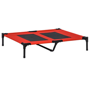 English Elm PawHut Elevated Cooling Dog Cot 36" x 30" Lightweight Breathable Mesh Bed, 7" Raised Comfort for Pets Red W2225P173793