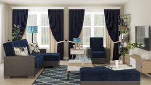 English Elm Primenest Convertible Chaise Lounge With Storage - Plush Microfiber Sleeper In Emerald Blue B030P303538-GIGA