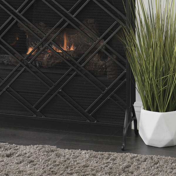 English Elm Christopher Knight Home® - FIRE Iron Fireplace Screen with Durable Mesh Guard and Stable Frame for Safety and Classic Hearth Appeal Black 61129.00BLK