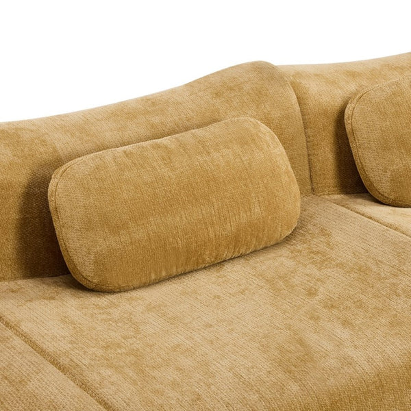 English Elm Modular Chenille Deep Seat Sectional Sofa with Bamboo Frame for Living Room Lounge Yellow W1829S00067