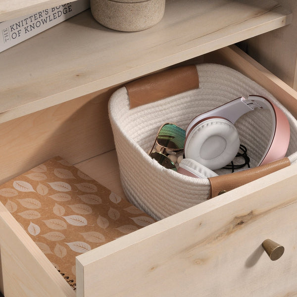 English Elm Night Stand, Compact Brown Nightstand With Open Shelf And Drawer For Small Spaces And Dorm Rooms B356P402699