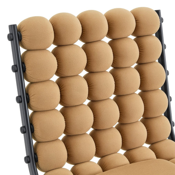 English Elm Cream Dutch Velvet Swivel Chair Tufted Bubble Backrest Glam Armless Accent Seat Black,Brown W3875P448021