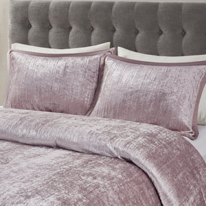 JLA Home Madison Park - 5 Crinkle Velvet Comforter Set with Hypoallergenic Fill, Pleated Embroidered Pillows for Luxe Hotel Style Blush MP10-8354