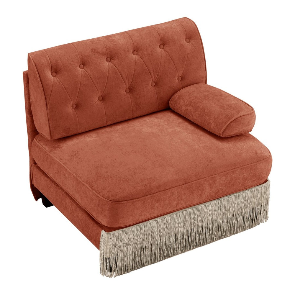 English Elm Sofa Rsf Sectional Module Velvet Tufted Chesterfield Style Retro Luxe Living Room Piece W714P450883