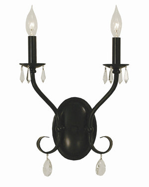 Framburg 2-light Elegant Liebestraum Sconce - Usa-made Crystal-trimmed Lighting For Any Decor Style Matte Black Metal 2992 Mblack