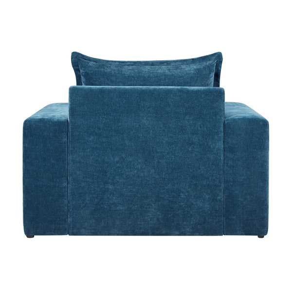 English Elm Christopher Knight Home® - Chenille Oversized Armchair with Thick Cushion and Wide Armrests, Ergonomic Back for Cozy Living Spaces Blue N763P314419C