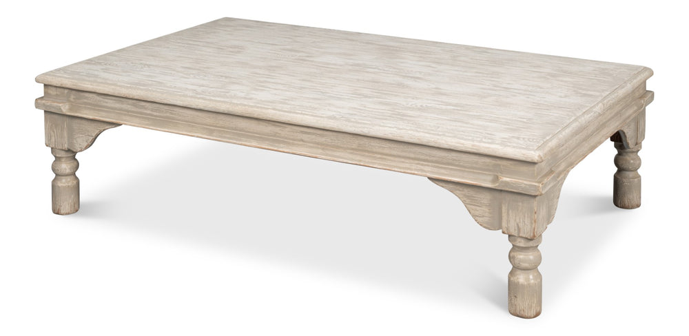 Sarreid Kaffe Table - Stylish Pine Coffee Table With Washed Gray Finish For Modern Living Room Decor Grey  29928