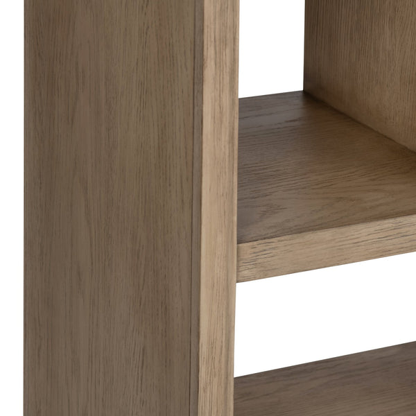 Crestview Collection Transitional Etagere Bookcase - Modern Geometric Design With 10 Shelves For Stylish Living Room Storage Tan Solid Wood Cvfdr1233