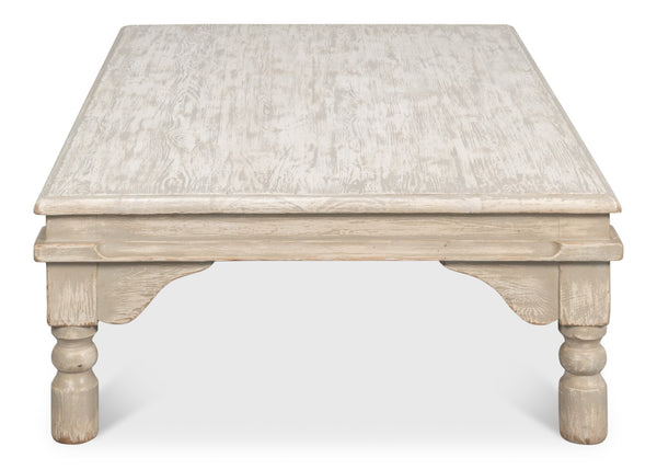 Sarreid Kaffe Table - Stylish Pine Coffee Table With Washed Gray Finish For Modern Living Room Decor Grey  29928