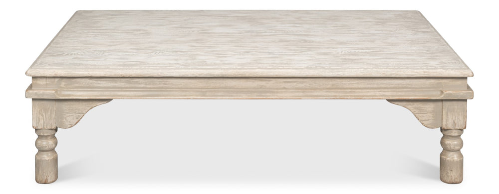 Sarreid Kaffe Table - Stylish Pine Coffee Table With Washed Gray Finish For Modern Living Room Decor Grey  29928