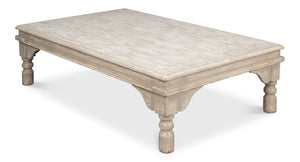 Sarreid Kaffe Table - Stylish Pine Coffee Table With Washed Gray Finish For Modern Living Room Decor Grey  29928