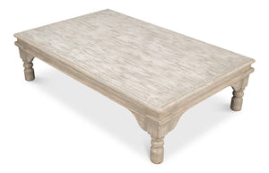 Sarreid Kaffe Table - Stylish Pine Coffee Table With Washed Gray Finish For Modern Living Room Decor Grey  29928