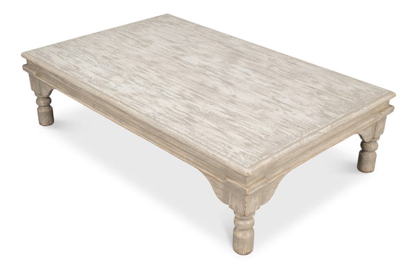 Sarreid Kaffe Table - Stylish Pine Coffee Table With Washed Gray Finish For Modern Living Room Decor Grey  29928