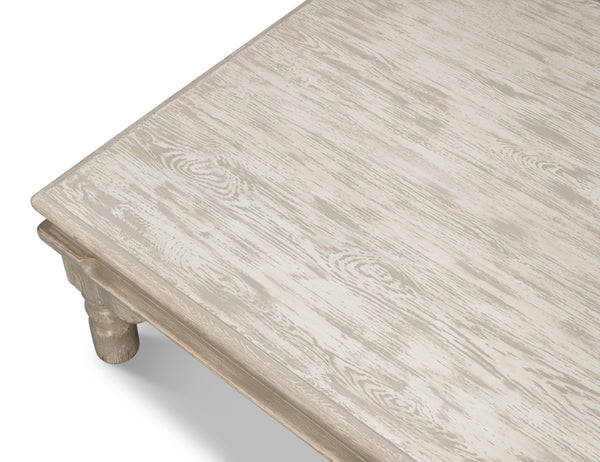 Sarreid Kaffe Table - Stylish Pine Coffee Table With Washed Gray Finish For Modern Living Room Decor Grey  29928