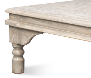 Sarreid Kaffe Table - Stylish Pine Coffee Table With Washed Gray Finish For Modern Living Room Decor Grey  29928