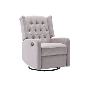 English Elm Coolmore Linen Swivel Glider Recliner with 360 Rotation Ergonomic Nursery Lounge Seat W1539P151225