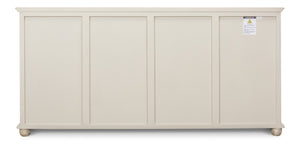 Sarreid Pie Crust Sideboard With 4 Doors & 2 Removable Shelves In Worn Grey Finish – Stylish Storage Solution Beige  29939