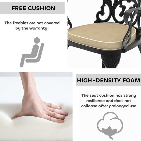 English Elm 7-Piece Cast Aluminum Patio Furniture Set With Off-White Cushions - Durable, Elegant, And Weather-Resistant! W1710S00107