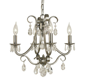 Framburg 4-light Elegant Mini Chandelier With Crystal Accents For Casual Or Formal Home Decor Settings Brushed Nickel Metal 2994 Bn