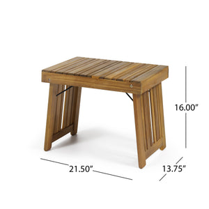 English Elm Christopher Knight Home® - KYOTO SIDE TABLE Foldable Slat-Top Wood Accent Table with Classic Leg Frame, Compact 21.5" W Teak 69317.00