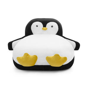 English Elm Twin Penguin Shaped Faux Fur Lounger Bed for Kids Playroom Sponge Filled Floor Chair W1413P384968