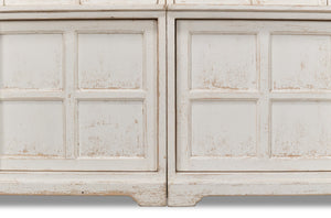 Sarreid Glass Front Bookcase - Stylish Pine Design With 8 Fixed & 2 Removable Shelves In Washed White Finish White  29949