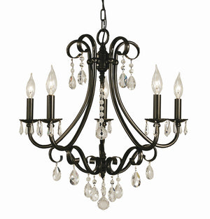 Framburg 5-light Elegant Liebestraum Dining Chandelier With Organza Shades And Crystal Accents, Handmade Usa Mahogany Bronze Metal 2995 Mb