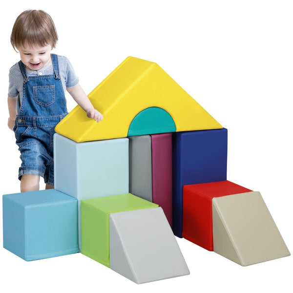 English Elm Soozier 11 Piece Soft Foam Toddler Climbing Play Set with Geometric Blocks Ages 1 to 3 W2225P229406
