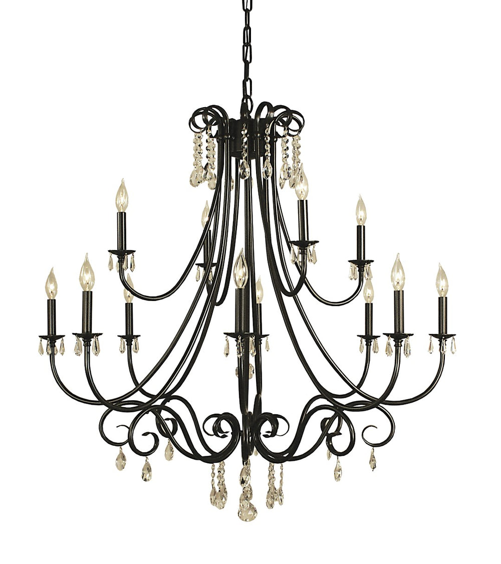 Framburg 12-light Elegant Liebestraum Foyer Chandelier - Crystal-trimmed Design For Any Stunning Space Mahogany Bronze Metal 9907 Mb